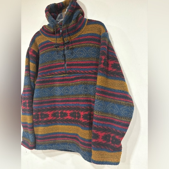 Vintage Kenyon Polartec Hooded Sweater Small Fleece Aztec Made in USA Synchilla - Picture 3 of 9